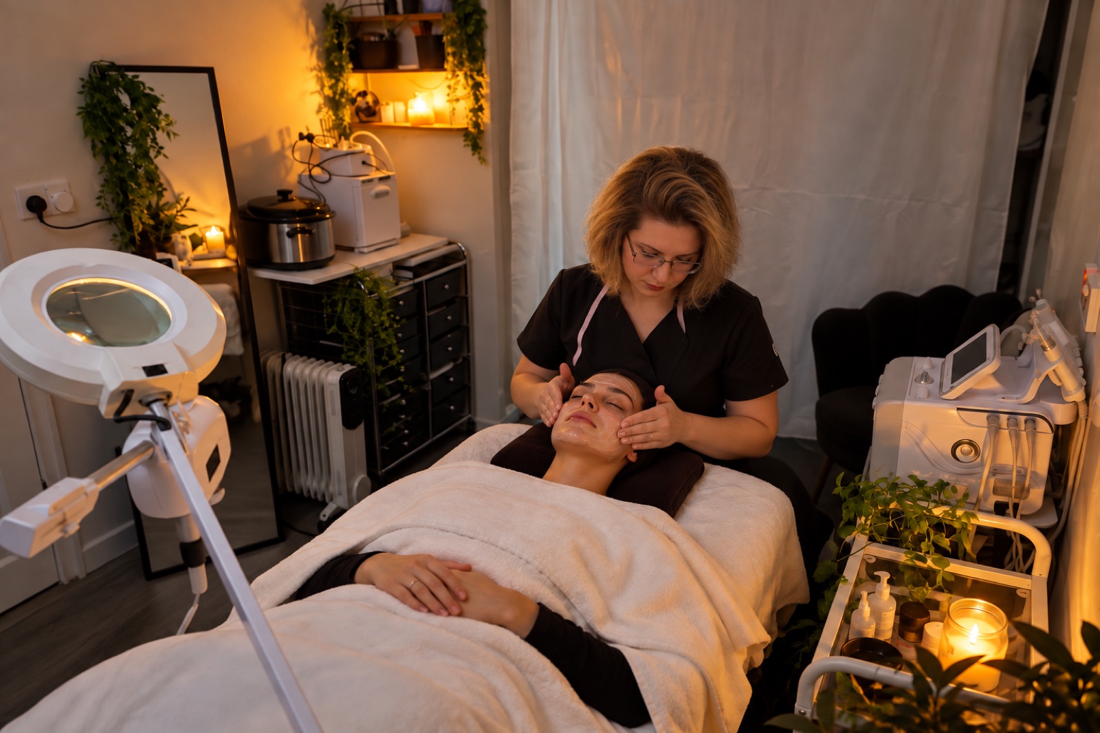 Illustrative image of a relaxing facial treatment