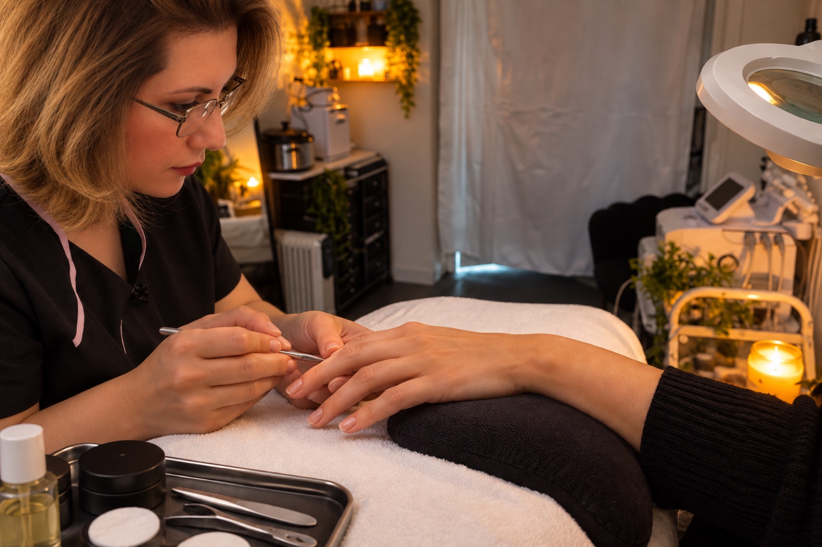 Illustrative manicure scene in the treatment room